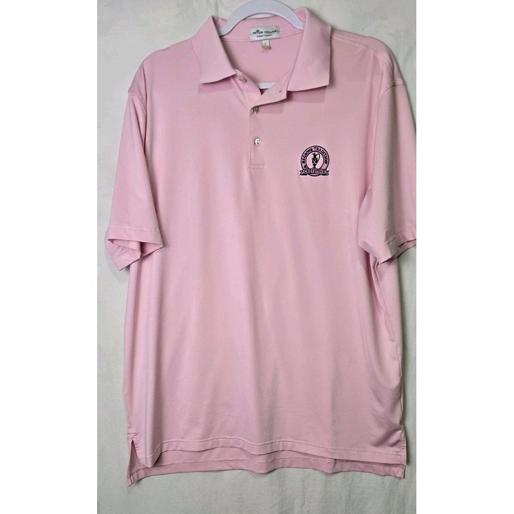 Peter Millar Summer Comfort Polo Shirt Mens Large Pink Golf Activewear